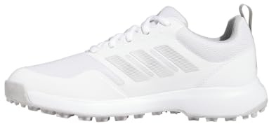 adidas Women's Tech Response Spikeless 3.0 Golf Shoes, Footwear White/Grey Two/Silver Metallic, 7