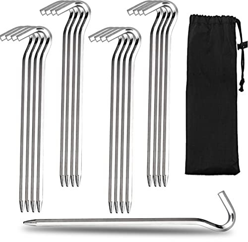 LIVENST Aluminium Zeltheringe, 18 Stück, 18cm, Stabil, Garten Stakes, Für Camping, Markise, Netting, Plane