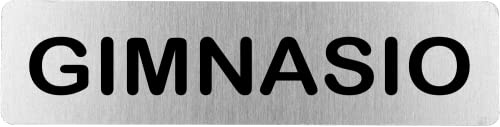 Becral® - Señal de acero inoxidable GIMNASIO | Placa puerta | Señal informativa | Cartel Puerta 200X50mm (ref.RD707131)