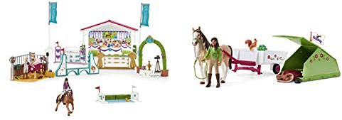 SCHLEICH 42440 Spielset - Freundschaftsturnier (Horse Club), Mix & 42533 Spielset - Horse Club Sarahs Campingausflug (Horse Club), Mix