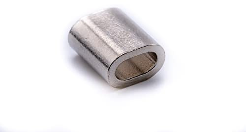 Copper wire rope ferrules clamp grip crimp wire rope nickel plated (2mm - 10pcs)
