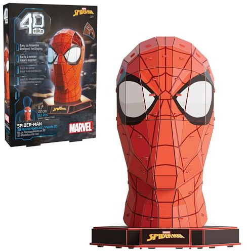 4D-pussel, 82 delar Marvel Spider-Man 3D-pusselmodellsats med stativ, Spider-Man bordsdekoration, 3D-pussel för vuxna och pojkar, 12+ år