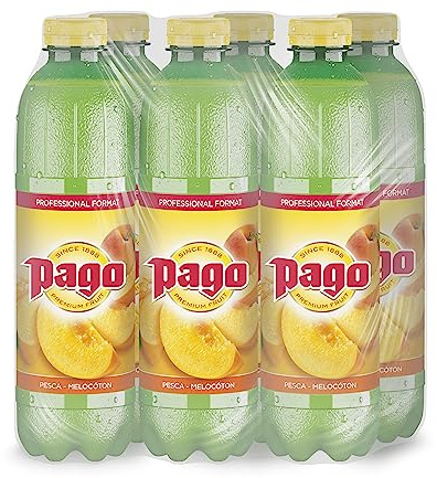 Zumos Pago - Néctar de Melocotón a partir de Zumo de melocotón Pack 6 x 1L Clásicos
