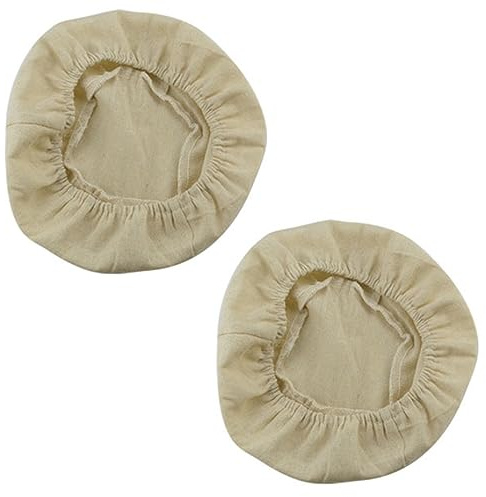 Bread anti-corrosion basket liner -2-piece set of circular cotton cloth liner, suitable for Banneton rattan baking basket, beige