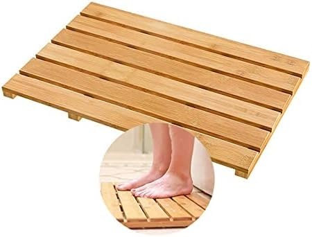 HACSYP rutschfeste Badematte, Duschmatte aus Holz for den Innen- oder Außenbereich, Bambus-Badematte, Badezimmer-Bodenmatte, wasserdicht, for Badewanne, Spa, Sauna