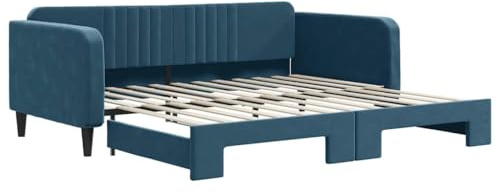 vidaXL Tagesbett Ausziehbar Blau 100x200 cm Samt