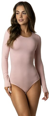 Alkato Body Femme Manches Longues | Alkato Body Classique Femme avec Col Rond et Fermeture à Pression Coton