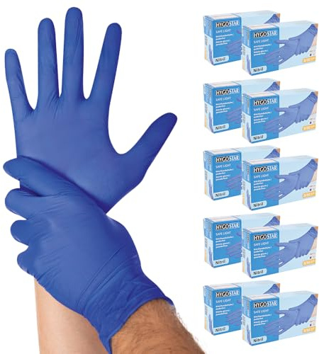 FRANZ MENSCH 1000 Stück, Nitrilhandschuhe, XL, kobaltblau, Nitril, 24cm | Safe Light, puderfrei, Karton, Einweghandschuhe, Einmalhandschuhe, disposable gloves, Hygiene, Pflege, Reinigung