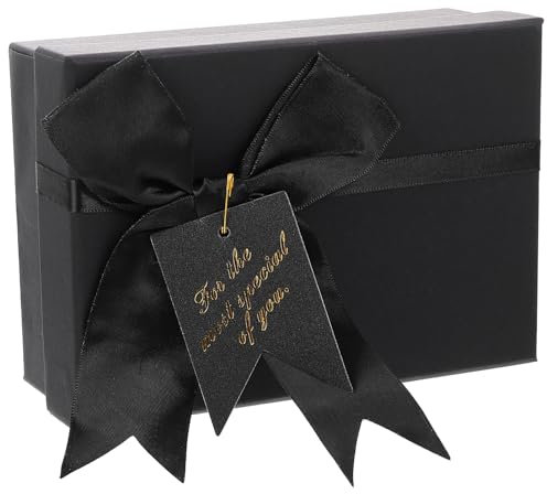 Healvian 3st Geschenkverpackung Leere Schachtel Geschenkboxen Geschenkschachteln Mit Deckel Bowknot-boxen Schwarze Kästen Keksdosen Süßigkeiten Fall Blumenornamente Papier Krawatte Schleife