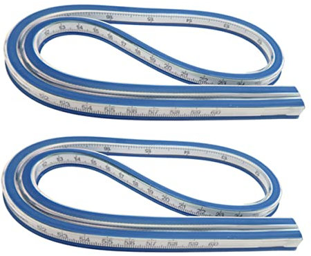NUOBESTY 2stücke Flexibles Kurvenlineal Zum Nähen Biegsames Lineal Für Genaue Messungen Gebogenes Lineal Mit Metallstreifen Für Formen Kompaktes Und Leichtes Design Für Tragbarkeit Geeignet