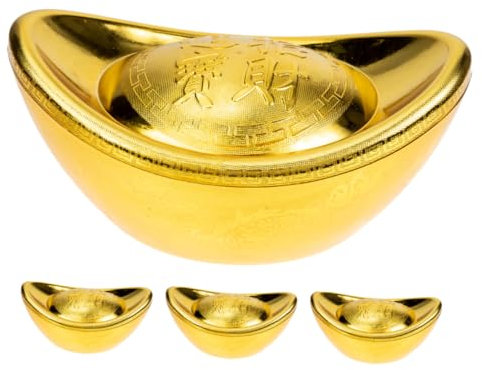 COLLBATH 4stücke Yuanbao Bonbonbox Chinesischer Reichtum Kunststoff Barren Form Bonbonboxen Für Hausdekoration