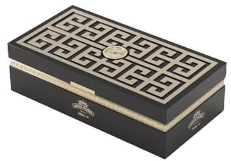 Humidor de Puros ADRIAN MAGNUS con Higrómetro Hecho a Mano, Ultra-Premium, Cedro, Capacidad Para 100-150 cigarros, Regal 100 (Negro)