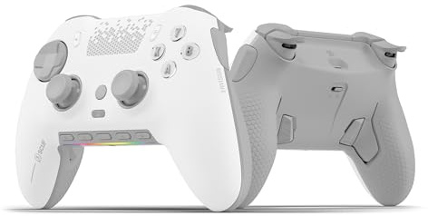 Scuf ENVISION PRO Kabelloser Gaming-Controller nur für den PC – Anti-Drift-Daumenstifte – Fünf Wiederverwendbare G-Tasten – Wiederverwendbare Back-Paddles – Sofortauslöser – Weiß