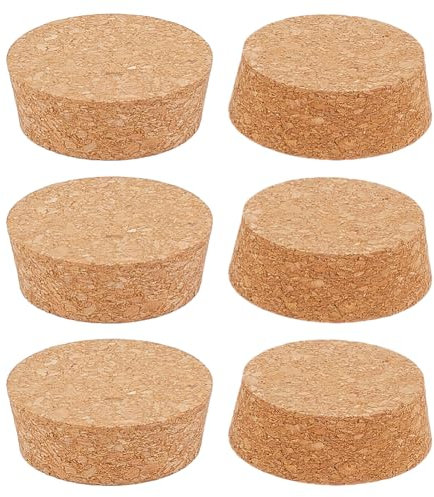 GOMAKERER 6 Stück Korkstopfen Für Flaschen, 5.35-6x2.05cm Konische Korken Ersatzkorken Getränkeverschlüsse Weinflaschenkorken Deckel Für Die Weinherstellung Craft Beer Bottle