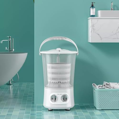Mini-Lavadora y centrifugadora, Pequeña Lavadora Temporizador, Lavadora portátil de Cubo para Acampar, Apartamentos, Dormitorios, Habitaciones Universitarias