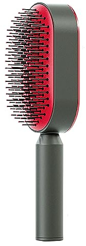 Fyearfly Selbstreinigende Haarbürste, Entwirrbürste ohne Ziepen für Frauen, Männer, 3D Air Cushion Antistatic Nassbürste mit elegantem Design, Detangler Brush für gesundes Haar (Rot)