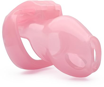 FYJENNICC HT-V4 Penis Cage Chastity Cage for Men | 5 Adjustable Wide Rings & 6 Colors | Beginner-Friendly | Adult Sex Toy with Sizing Guide (Pink, Small)