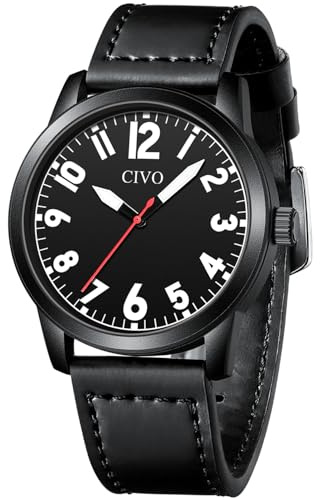 CIVO Herren Uhren Analog Wasserdicht: Leicht Lesbare Armbanduhr mit Groß Zahlen - Geschenke Herrenuhr für Männer mit Sehschwäche