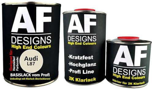 Peinture automobile compatible avec Audi L87 Perlweiss Kit de vernis transparent 1,25L