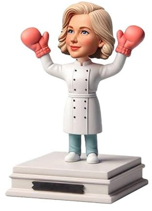 mydedor Individuelle Wackelkopf-Figur, individuelle Puppe, Gebäck Frauen in Weiß, benutzerdefinierter Wackelkopf, Wackelkopf-Figuren, handgefertigt, personalisierte Skulptur, Geschenk für erwachsene