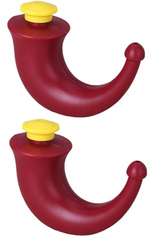 Sistema de Irrigación Nasal 2 Piezas Plástico Rojo, Lavados Nasales Adultos | Producto de Limpieza para Adultos, Limpiador Nasal de Plástico, Botella de Lavadora