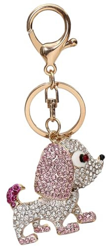 TENDYCOCO Metall-schlüsselanhänger Mit Strasssteinen Hunde-accessoires Glänzender Rucksack-