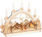 BRUBAKER Arc de Lumière 3D avec bougies LED - Marché de Noël - Illuminations de Noël en Bois Naturel - 31 x 41 x 11 cm - Figurines Peintes à la Main - Décoration de Noël pour Table et Fenêtre
