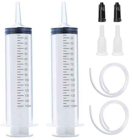Spritzen, 150-ml-Spritzenset mit Schlauch, geeignet für wissenschaftliche Labore, Fabriken und den täglichen Gebrauch (2er-Pack)