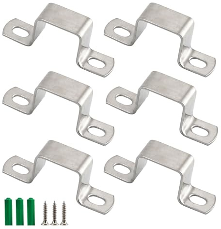 (6 Pièces) Support de Tube Carré M40x80mm en Acier Inoxydable 304 Forme en U Support Métallique Cintre de Tuyau Sangle Collier de Serrage avec Vis