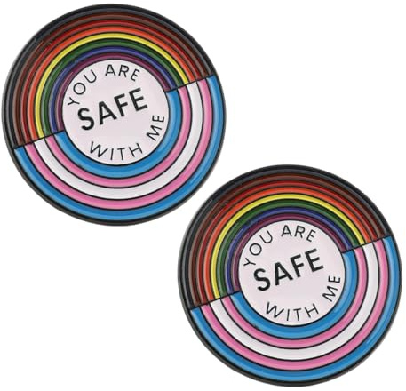TISCH 2 Stück LGBTQ+ Pride Pin Badge Emaille Pins Broschen Gay Pride Anstecknadeln Pride Ally Pin Metall Mode Brustpin Für Ärzte, Krankenschwestern (Regenbogen) (A)