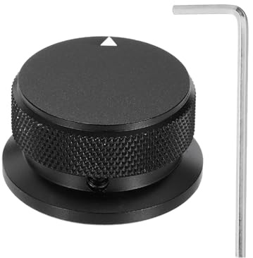 QUARKZMAN 1 Stück Aluminium Potentiometer Knöpfe 1/4 (6mm) Drehknopf Gitarrenknöpfe Universelle Lautstärke Tonregelknöpfe mit Pfeilindikator Lautstärkeregler für Gitarre Bass 13/16 Schwarz