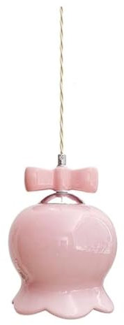 Kronleuchter, Niedlicher Kronleuchter mit Schleifenschirm fürs Kinderzimmer – Moderne Pendelleuchte aus Milchglas aus der Mitte des Jahrhunderts – Rosa Kronleuchter, passend für Mädchenschlafzimme