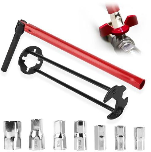 QOUBNIC 8-17 mm Outil Spécial pour Robinet de Lavabo Clé de Robinet, Jeu de Clés pour Écrou de Robinet Cle pour Robinet Evier pour L'installation de Robinets et de Tuyaux Dans des Espaces Restreints