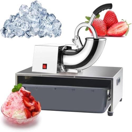 Electric Ice Crusher, 250W Snow Cone Maker Machine with Stainless Steel Blades, Crushing 100kg Ice Per Hour, Adjustable Fineness, for Cocktails, Smoothies