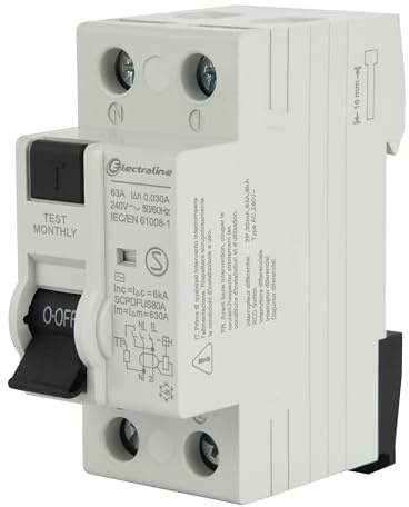 Electraline 87011 Interruttore Differenziale 63A, sensibilità 30mA, tipo AC