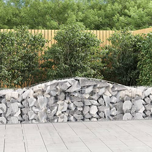 Snsowed Cesto Gabbione ad Arco 400x50x60/80 cm Ferro Zincato,Cesto Gabbione ad Arco,Gabbione,Gabbioni da Giardino,Gabbioni Metallici per Sassi-153533