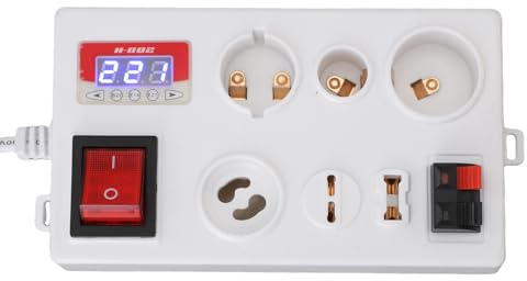 Spacnana Boîte de Testeur de Lampe LED avec Interrupteurs à Double Commande, Tension Précise, Courant, Testeur de Mesure de Puissance pour B22 E14 E27 Gu10 G4 à G12 G9 (Plug UE 85-265V)