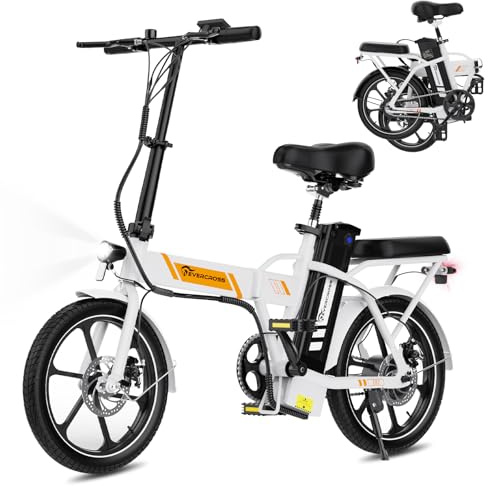 EVERCROSS EK5 Elektrofahrrad, 250W E Bike für Erwachsene, 36V Faltbares Elektrofahrräder Mountainbike, bis zu 25KM/H, Reichweite 35-60km, 16'' Reifen Elektrisches City Bike mit Verstellbarem Sitz