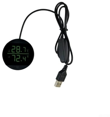 babominimer USB Rechargeable Reptile Thermometer and Hygrometer for for Terrariums, Real-Temperature and Humidity Monitor with Large Display, ±1°C Accuracy, 0-90% for for RH(℃)