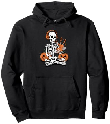 Halloween Squelette Cornemuseur Cornemuse Sweat à Capuche