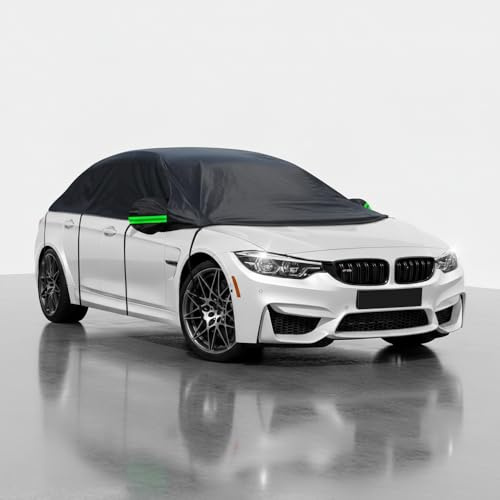 ASBHFC Auto Halbgarage Wasserdicht für Opel Corsa (B-F 1993-2025 2026), 4-Jahreszeiten Schutz, Scheibenabdeckung Winter gegen Frost, Schnee & EIS, Sonnenschutz, Teilgarage