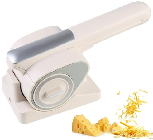 Déchiqueteuse à fromage électrique sans fil, trancheuse rotative portable avec 2 tambours, rechargeable, 2 kg par charge pour fromage, noix, chocolat et légumes