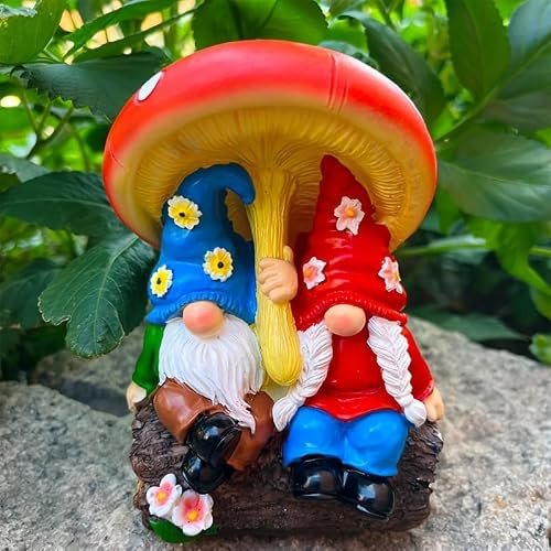 Nain de Jardin Farceur en Résine Figurine Gnome Humoristique Design | Décoration pour Jardin Pelouse Bureau Salon Ornement Original Idée Cadeau Anniversaire Résistant à la Décoloration