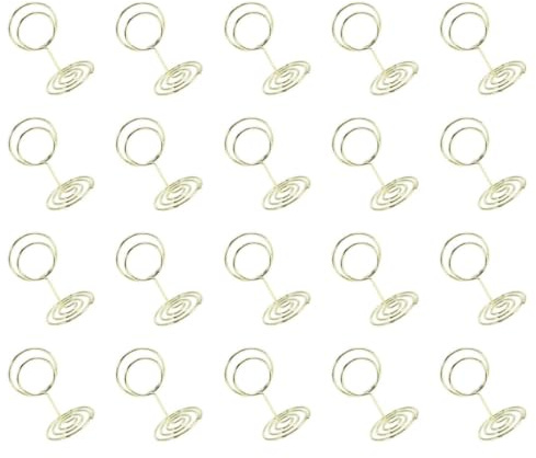 SEWACC 30 Pièces Porte-photos Métal Base Dorée, Léger et Compact, pour Mariage ou Anniversaire, Support Rond pour Cartes et Notes de Table