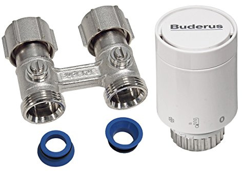 Buderus Thermostatkopf Set mit Zweirohrarmatur Durchgangsform für VC/VCM Heizkörper