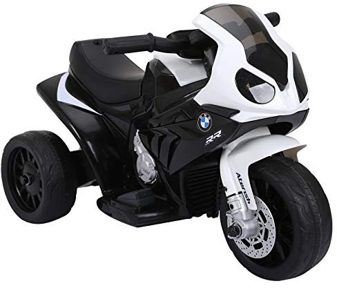 HOMCOM Elektro Kindermotorrad BMW S1000RR Elektromotorrad mit Musik, Scheinwerfer, Kinder Elektro Motorrad für Kinder von 18-36 Monaten Schwarz