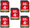 Gigastone SD Card 4GB 5-Pack, High-Speed 4GB SD Card Full HD Video Memory Card, Compatible with Canon Nikon Sony Pentax Kodak Olympus Panasonic Digital Camera, UHS-I SDHC