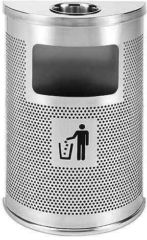 Danieli Store | Cenicero de Pared para Exterior con Papelera de 15L 40x20x63cm | Cenicero de Acero Montado en la Pared | Papelera para Oficina Extraíble con Cenicero