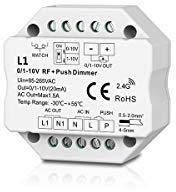 LEDUX 0/1-10V Dimmer mit Push-Dimm Funktion, 230V, Einstellbar für 0-10V oder 1-10V, Funk