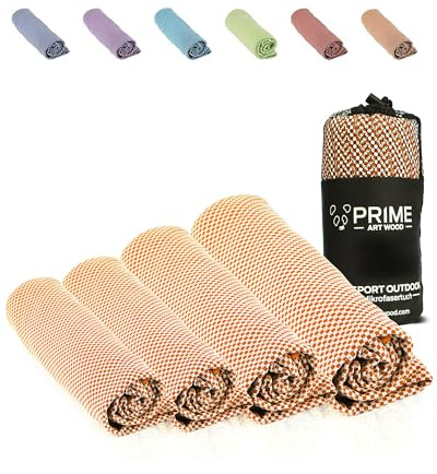 PRIME ART WOOD Bambus Reisehandtuch 130x80 cm Orange